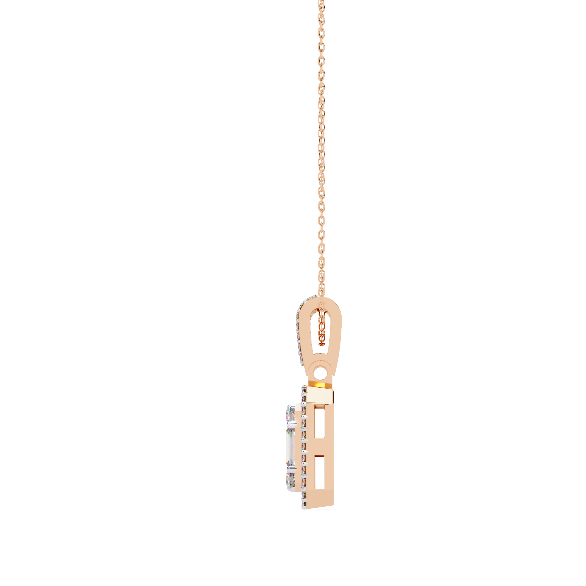 Solitairekart 0.72ct Natural Diamond Regal Prism Pendant-HI Color, VS-SI Clarity